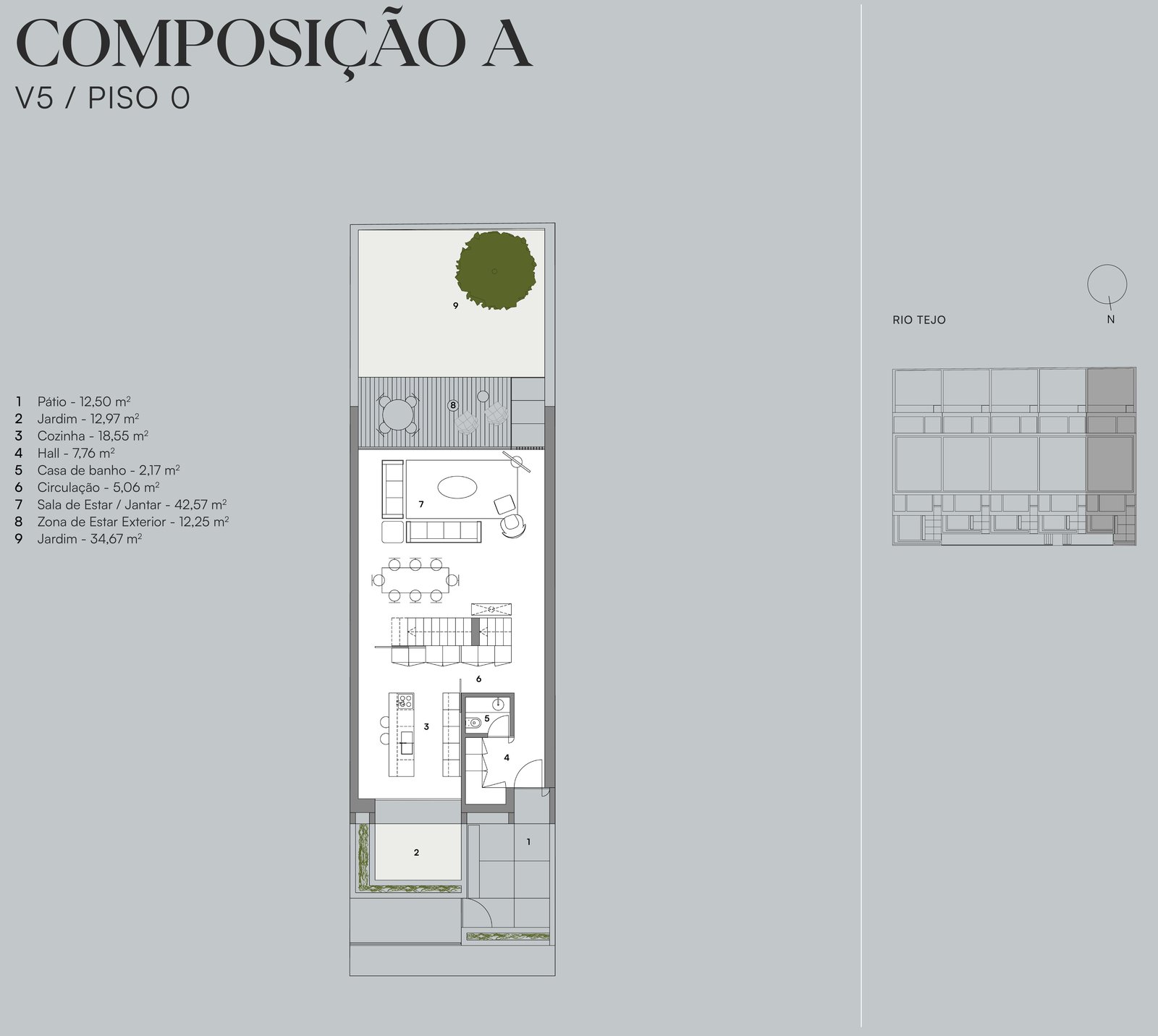 Planta do piso 0 da Composição A